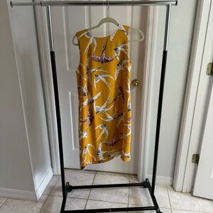 Ann Taylor Mustard and Lavender Midi Dress